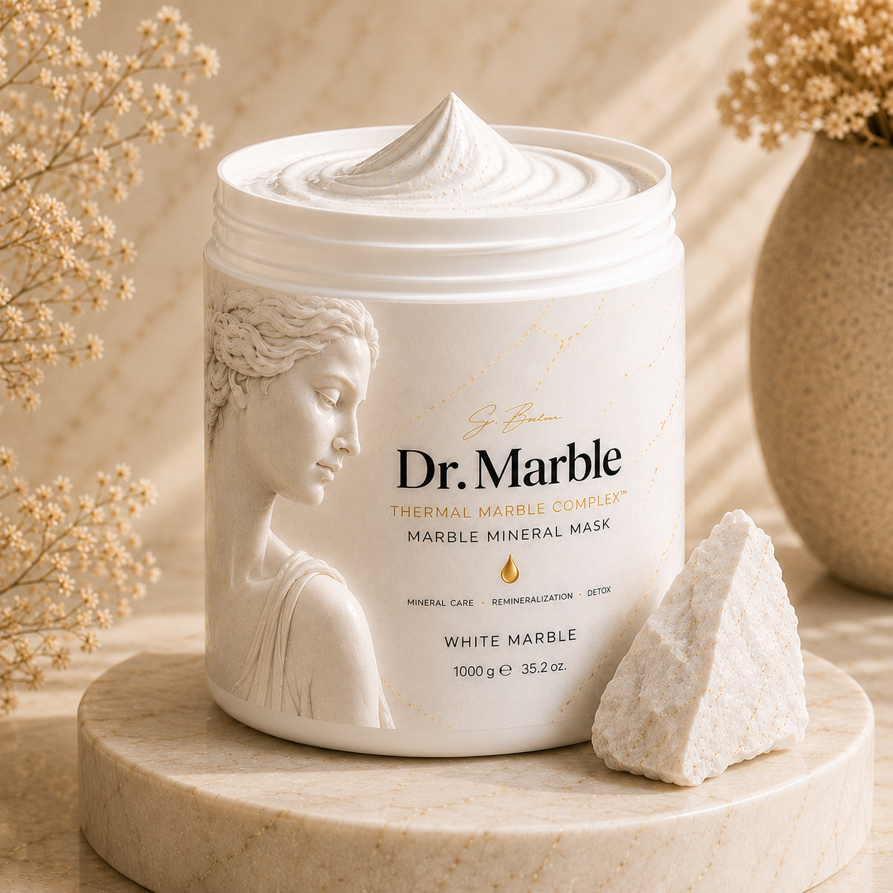 Beyaz Mermer Maskesi 1000 g | Dr. Marble® Thermal Marble Complex™