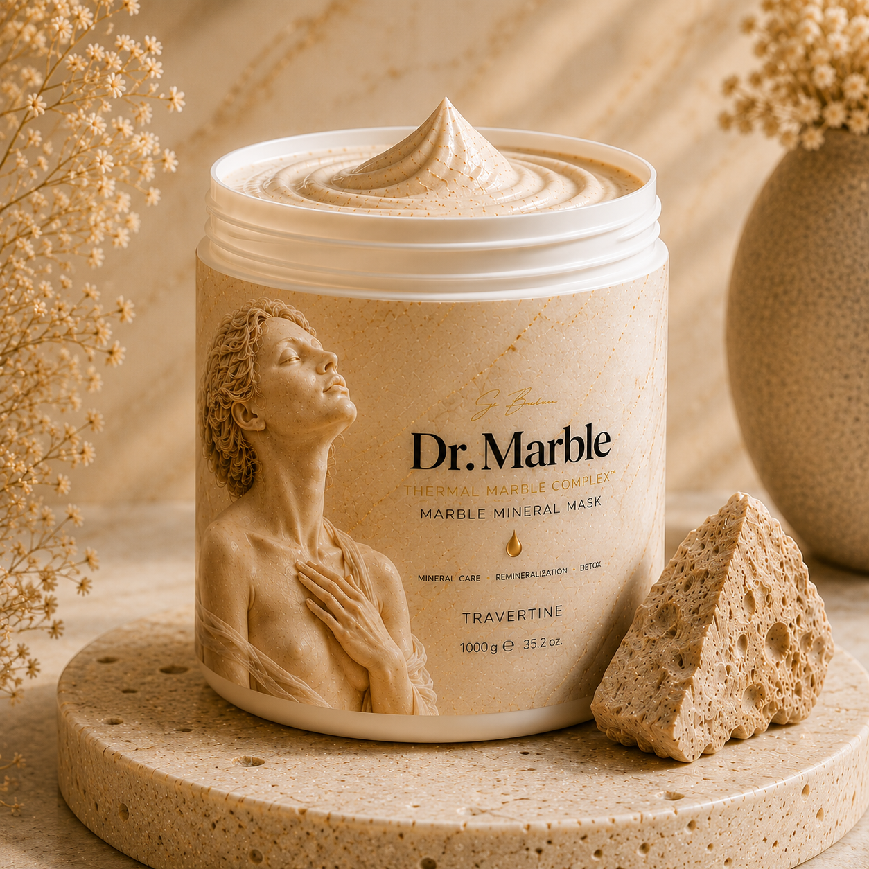 Traverten Maskesi 1000 g | Dr. Marble® Thermal Marble Complex™